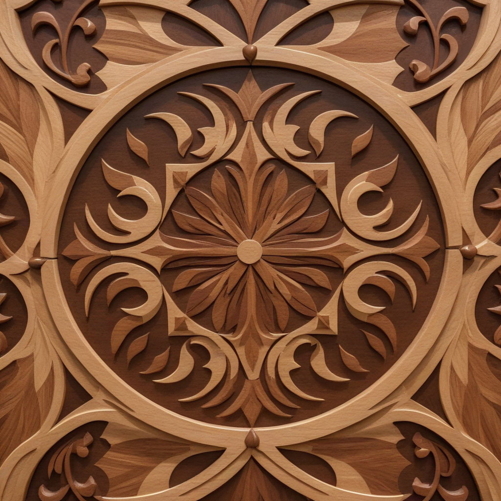 Close-up of a beautiful wood inlay pattern