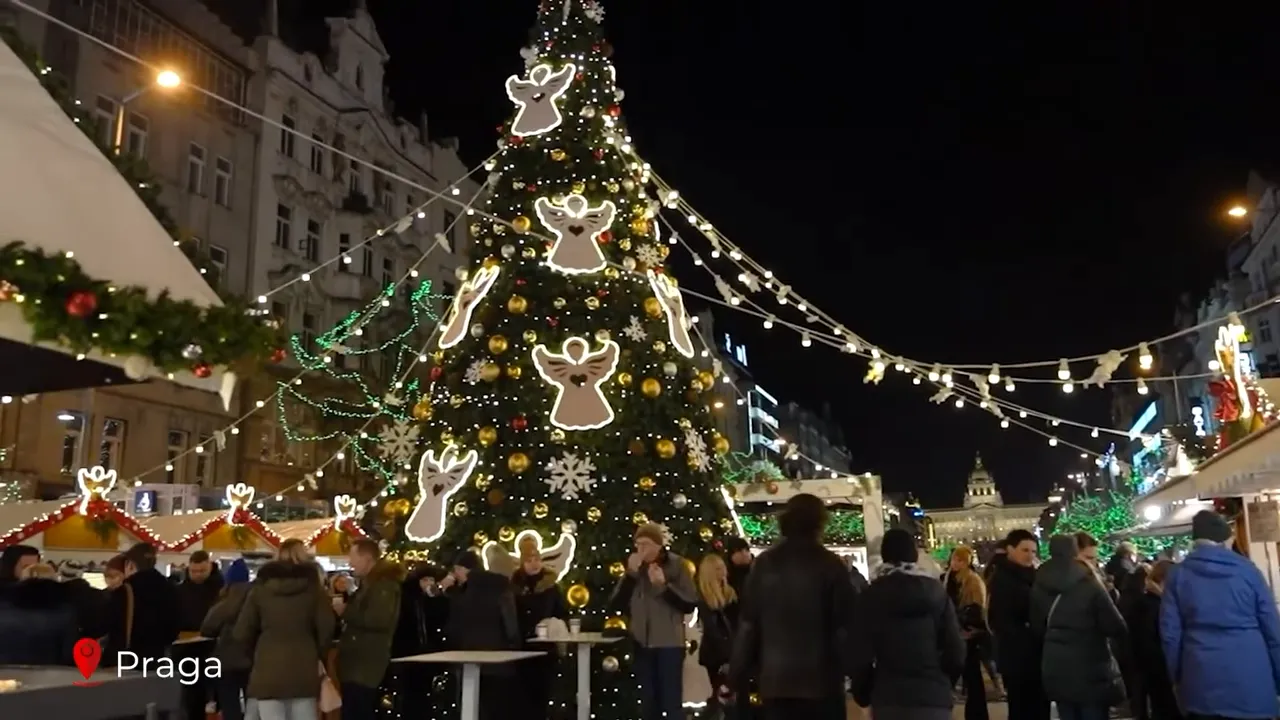 Prague ice skating rink near the illuminated square