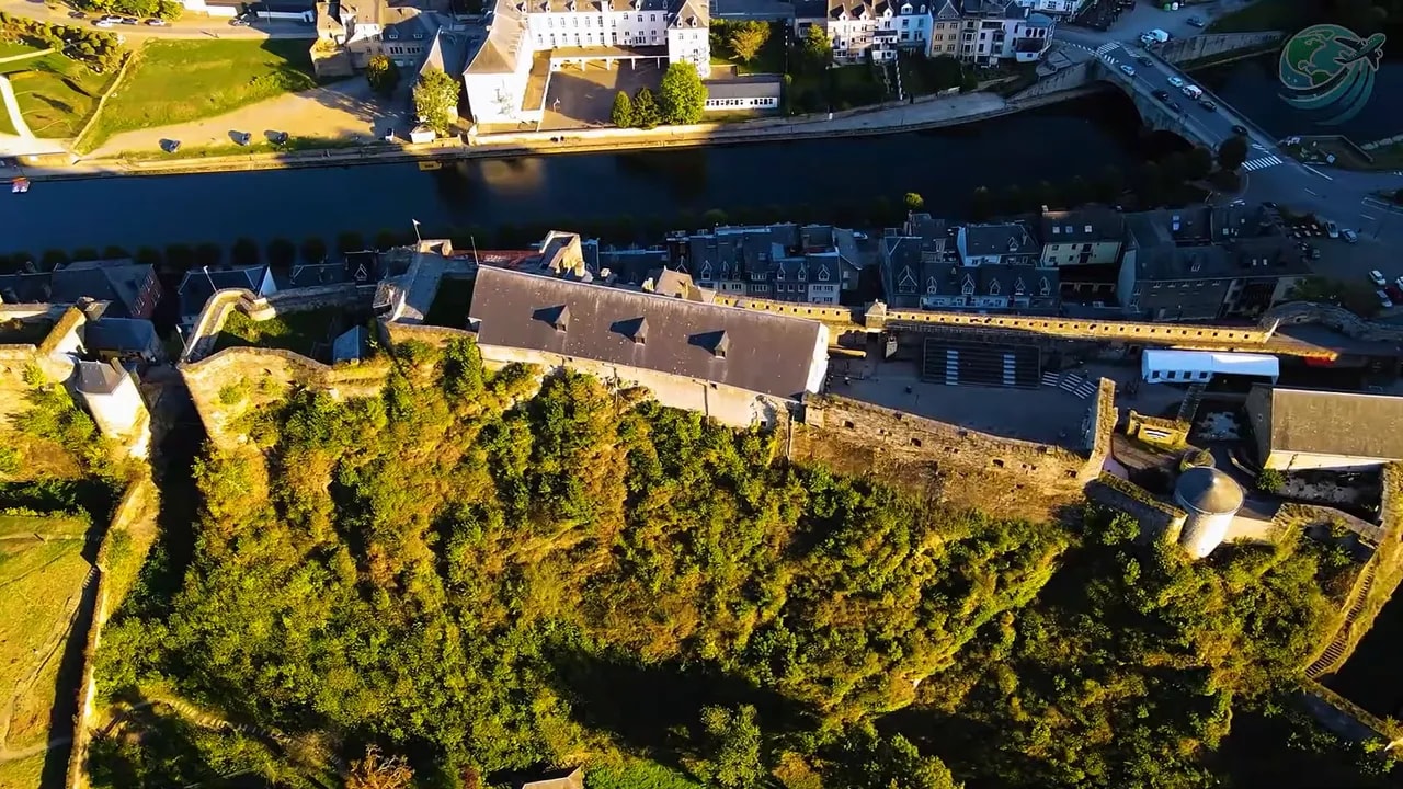 Bouillon Castle on a green hill above the winding River Semois